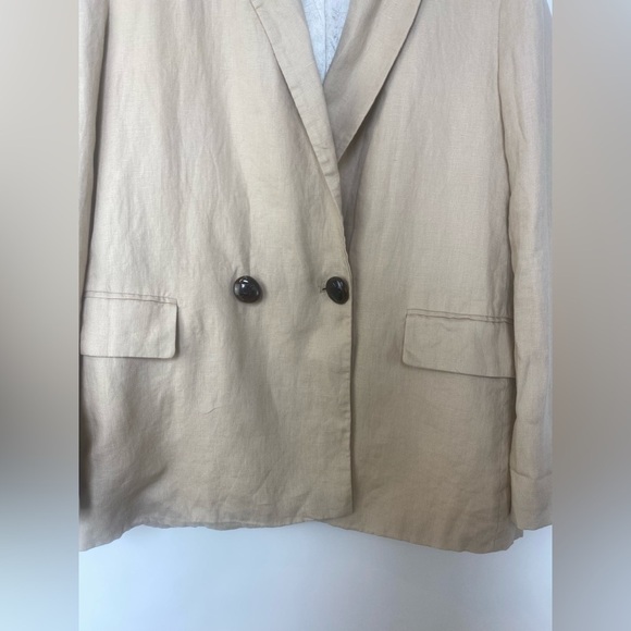 ZARA Linen Crossover Blazer Light Camel |3420/710/743/s - Picture 8 of 14
